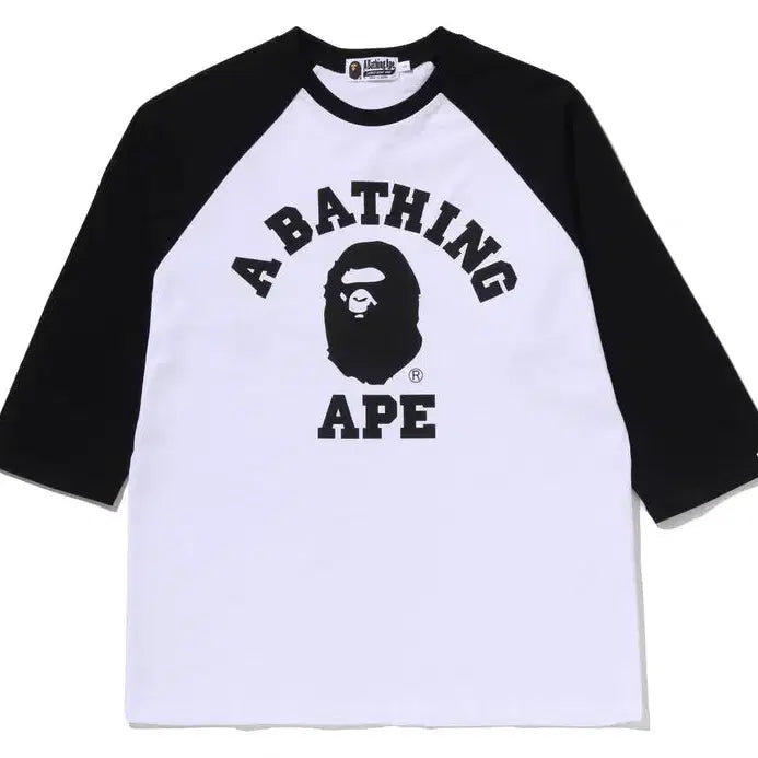 [BUNJANG] BAPE College Raglan Regular Fit Long Sleeve T-shirt / [해외] 베이프 컬리지 나그랑 레귤러핏 긴팔 티셔츠 26SS