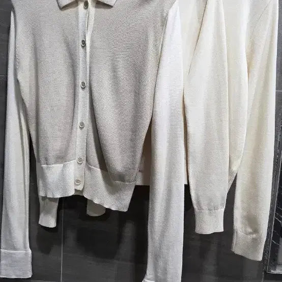 [BUNJANG] WIDA Wool Blend Color Block Cardigan Ensemble / WIDA 위다, 울혼방  앞면과 소매 배색 가디건 앙상블 F