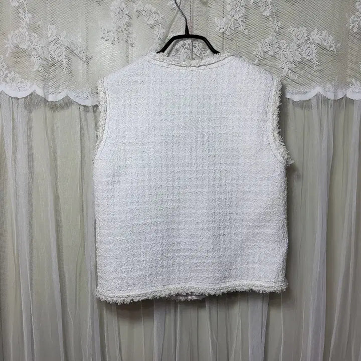 [BUNJANG] CHIXLABEL H White Tweed Vest / 칙스라벨 CHIXLABEL H 화이트 트위드 조끼