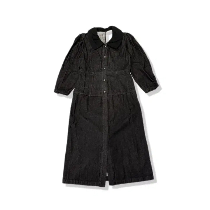 [BUNJANG] Vintage Black Denim Long Dress / vintage black denim long dress