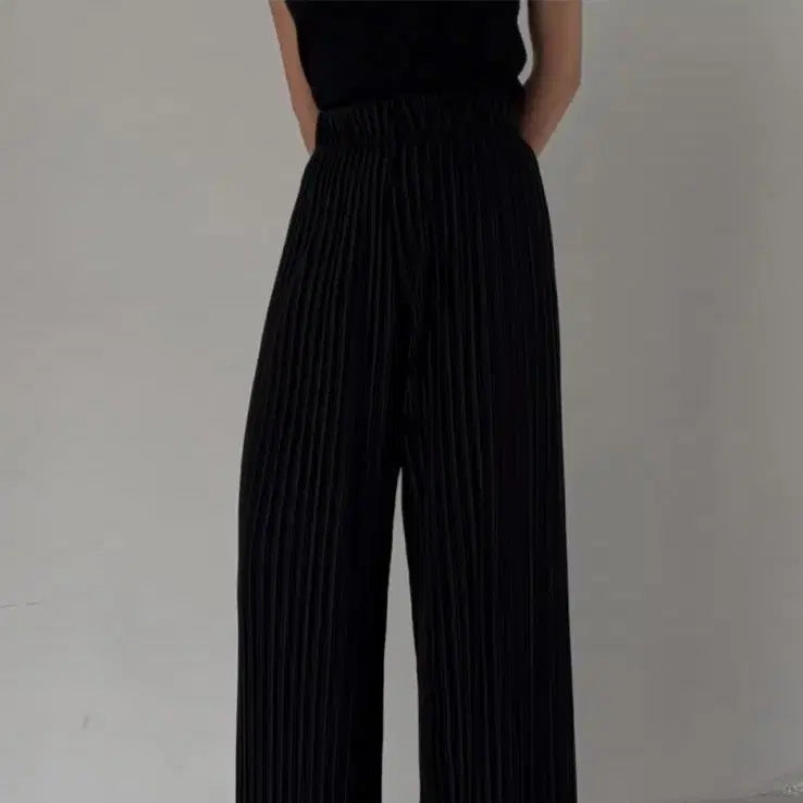 [BUNJANG] Bonru Pleated Pants (Black) - S Size / 본루 플리츠팬츠(블랙)