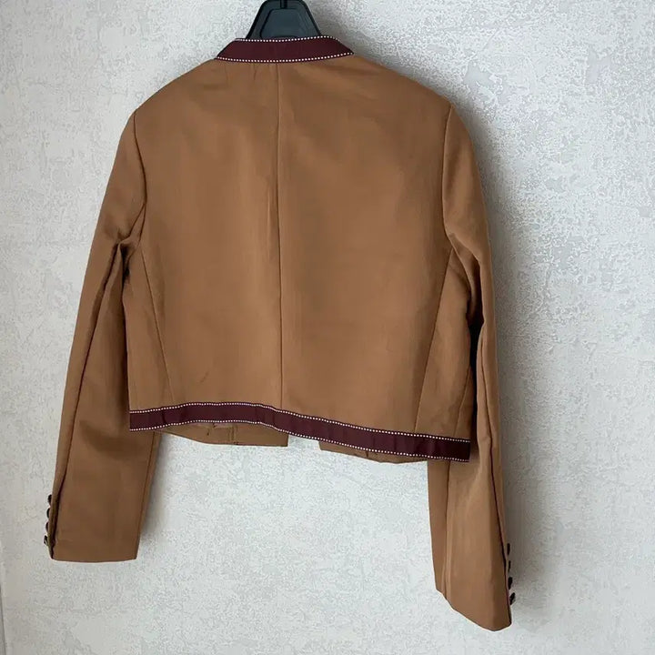 [BUNJANG] Brown Gold Button Crop Jacket / (새상품)브라운 금장 단추 자켓