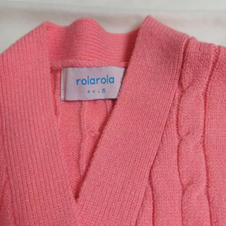 [BUNJANG] Rolarola Cable Knit Pink Cardigan / 로라로라 케이블핑크가디건 rolarola
