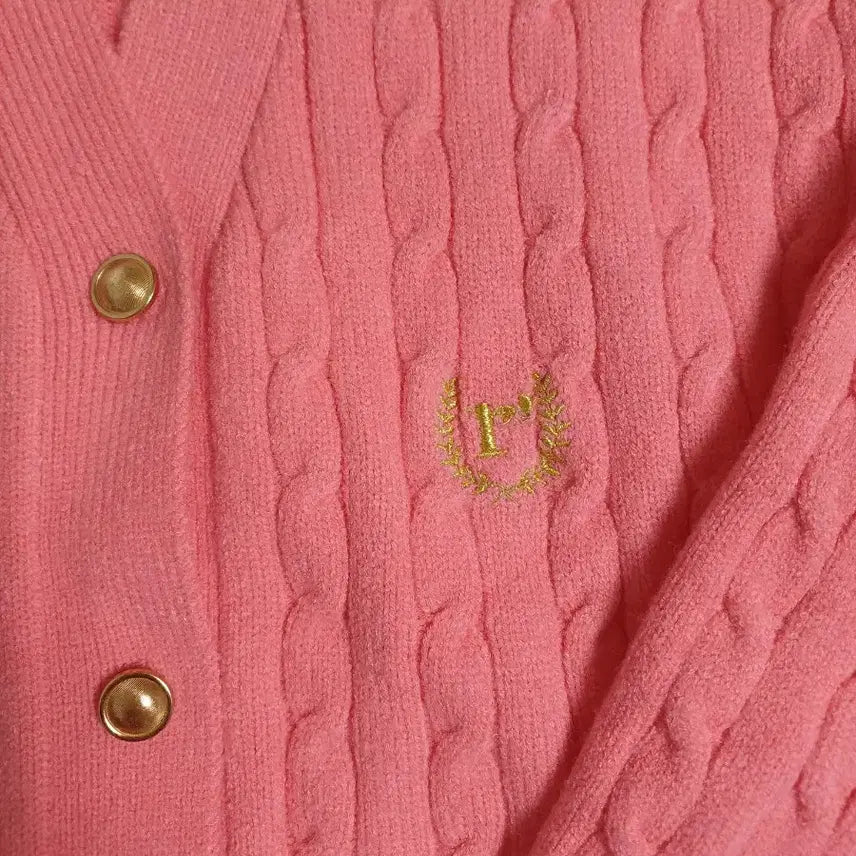 [BUNJANG] Rolarola Cable Knit Pink Cardigan / 로라로라 케이블핑크가디건 rolarola
