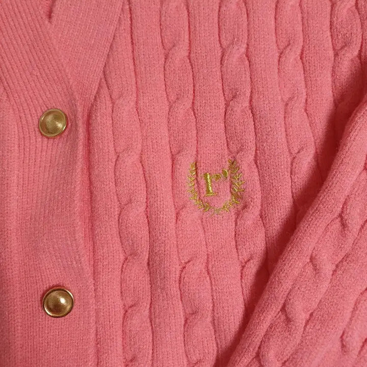 [BUNJANG] Rolarola Cable Knit Pink Cardigan / 로라로라 케이블핑크가디건 rolarola