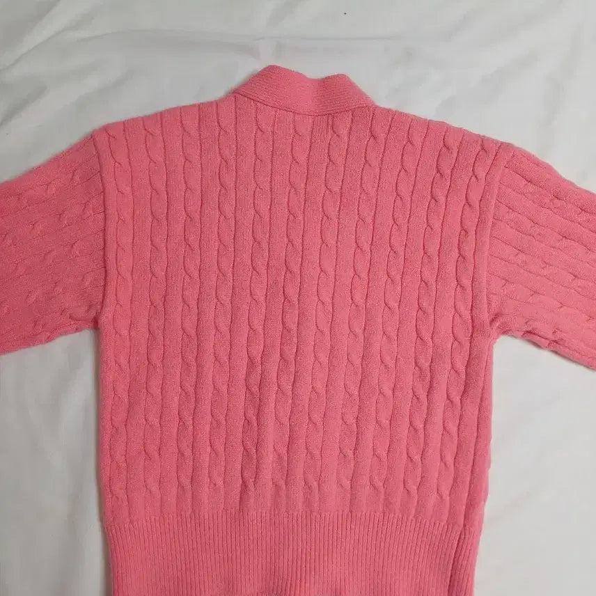 [BUNJANG] Rolarola Cable Knit Pink Cardigan / 로라로라 케이블핑크가디건 rolarola