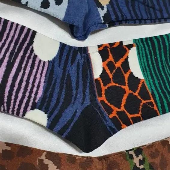 [BUNJANG] Vivienne Westwood Animal Print Socks / 블루 퍼플 그린 브라운 호피 레오파드 지브라 얼룩말 비비안웨스트우드 양말