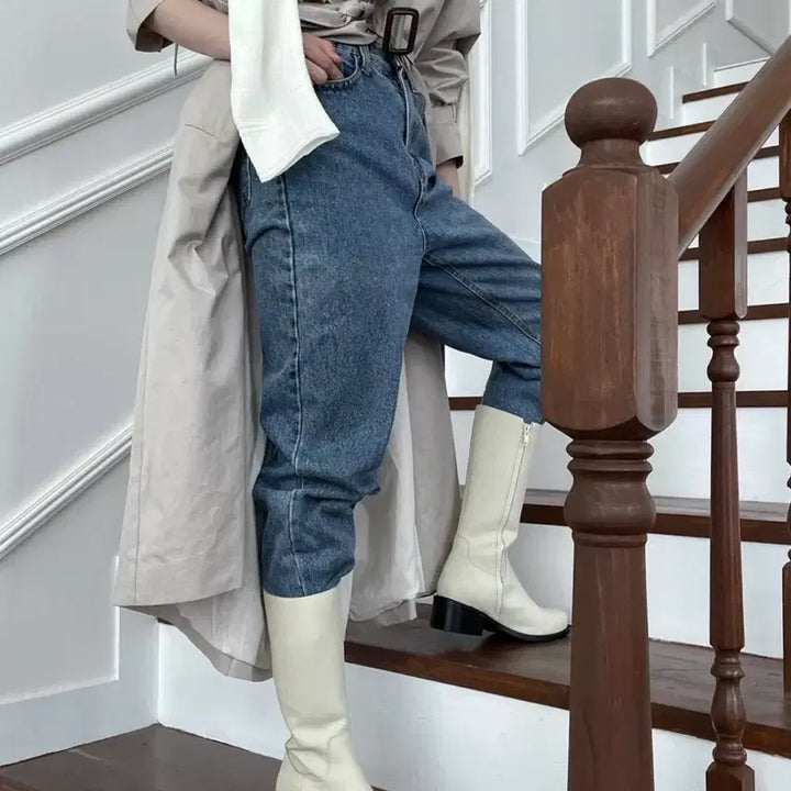 [BUNJANG] Black Leather Half Boots - Women's 225 / 새상품 소가죽 블랙 하프부츠 225