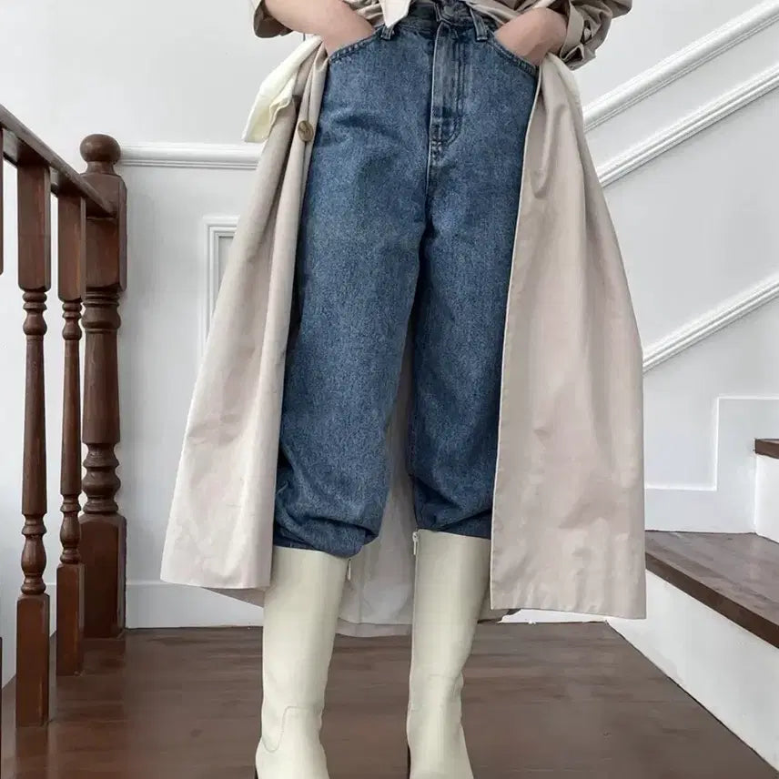 [BUNJANG] Black Leather Half Boots - Women's 225 / 새상품 소가죽 블랙 하프부츠 225