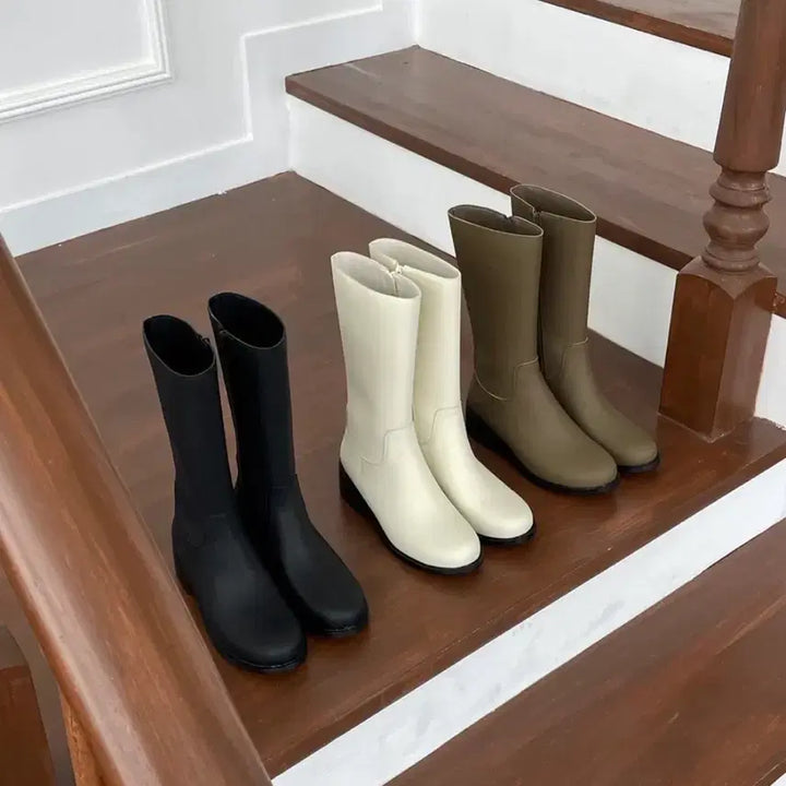 [BUNJANG] Black Leather Half Boots - Women's 225 / 새상품 소가죽 블랙 하프부츠 225