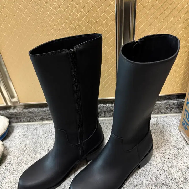[BUNJANG] Black Leather Half Boots - Women's 225 / 새상품 소가죽 블랙 하프부츠 225