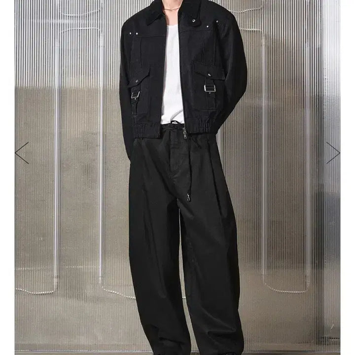 [BUNJANG] Elmood Hunting Blouson Jacket Black / 엘무드 체스터 헌팅 블루종 자켓 블랙 46