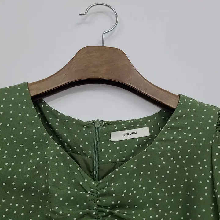 [BUNJANG] Roem Alice Dot Shirring Dress / 로엠 그린 땡땡이 셔링 원피스/M/앨리스/394