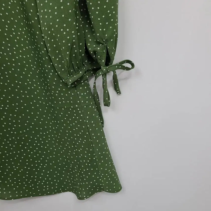 [SOLD OUT] 로엠 그린 땡땡이 셔링 원피스/M/앨리스/394