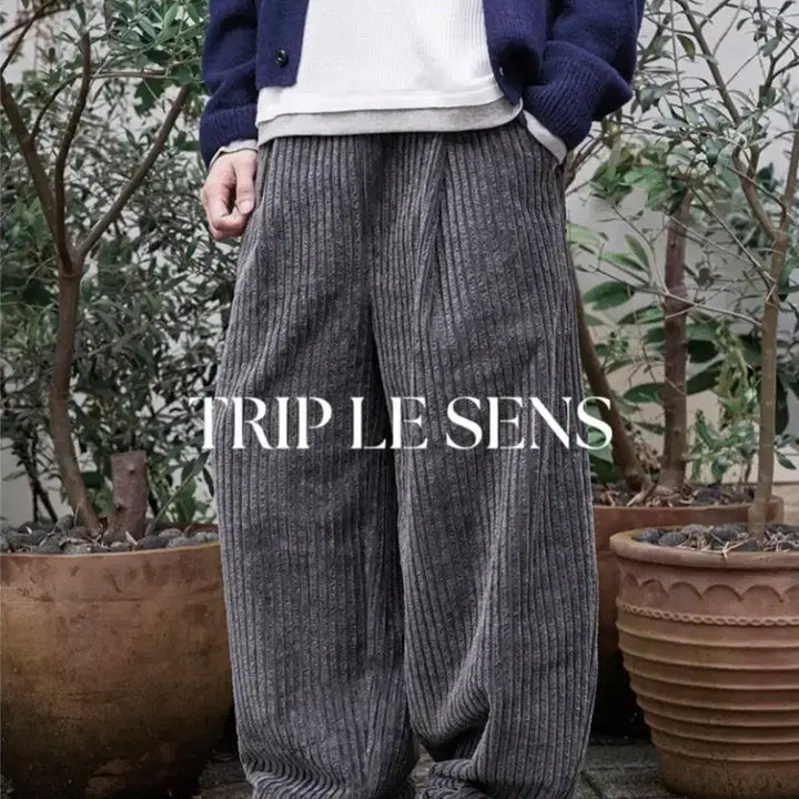 [BUNJANG] TripSense Corduroy Pants Charcoal L / 트립르센스 밴딩 코듀로이 팬츠 차콜 L