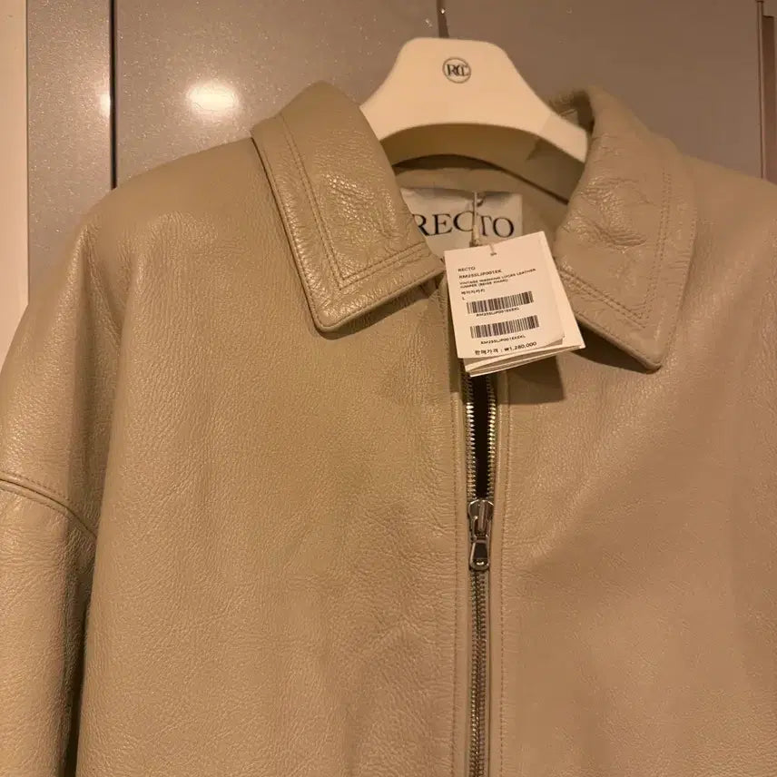 [BUNJANG] RECTO Lucas Beige Leather Handbag / 렉토 루카스베이지 레더 L사이즈 새상품