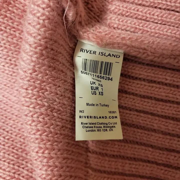 [BUNJANG] River Island Pink Cable Knit Cardigan / 리버아일랜드 핑크 꽈배기 니트 가디건