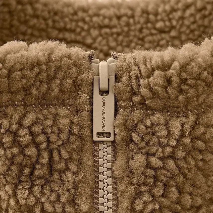 [BUNJANG] GU Undercover Fleece Jacket Brown XL / GU UNDERCOVER 콜라보 후리스자켓 브라운 XL사이즈 새제품