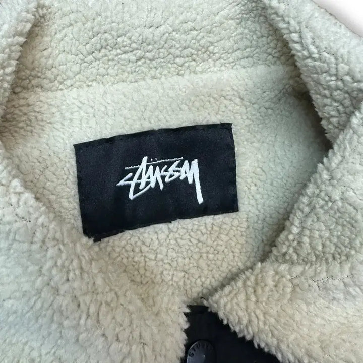 [BUNJANG] Stussy Sherpa Coach Jacket / 스투시 검정색 쉐르파 코치 자켓