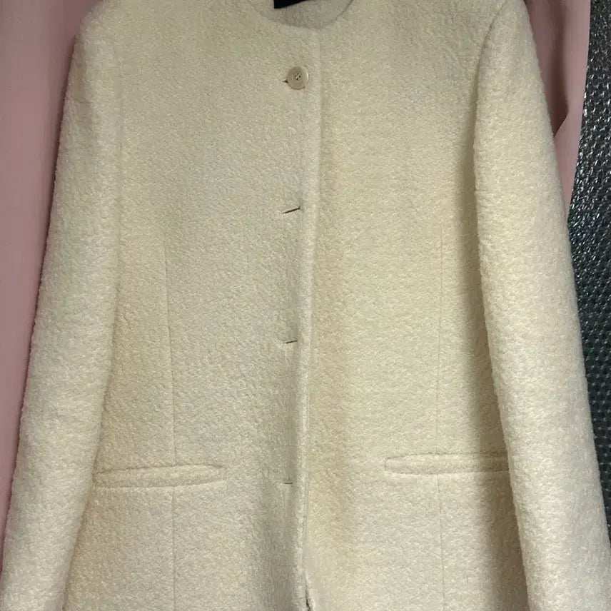 [BUNJANG] Nokseop Boucle Wool Jacket Cream (Medium) / 녹섭 부클 울 자켓 크림_미디움 사이느