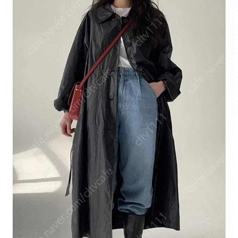 [BUNJANG] Ethos Black Trench Coat / 에토스 블랙 트렌치코트