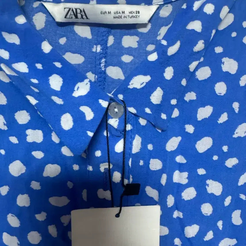[SOLD OUT] ZARA 블루 도트 셔츠 롱 원피스