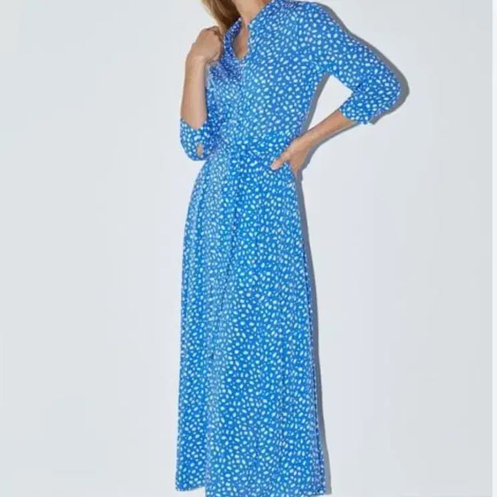 [SOLD OUT] ZARA 블루 도트 셔츠 롱 원피스