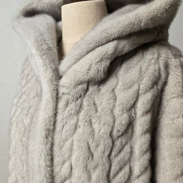 [BUNJANG] Paul &amp; Joe Eco Mink Fur Long Coat / 폴앤조 에코 밍크 퍼 롱 퍼 코트