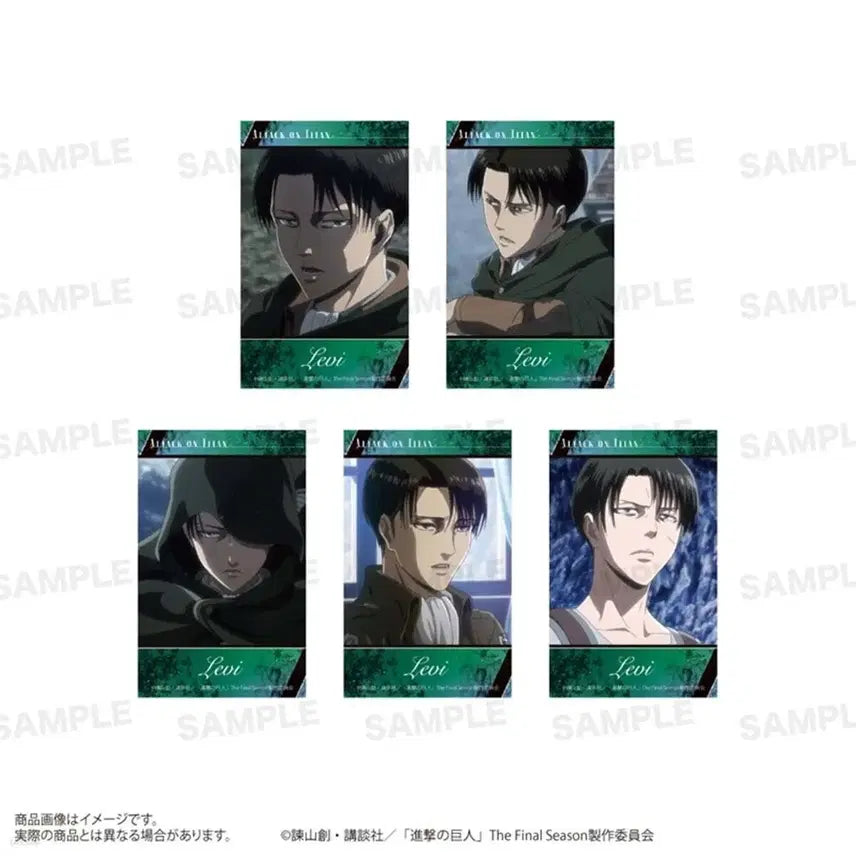 [BUNJANG] Attack on Titan Levi Mini Card Set / 진격의거인 리바이 미니카드 5장세트