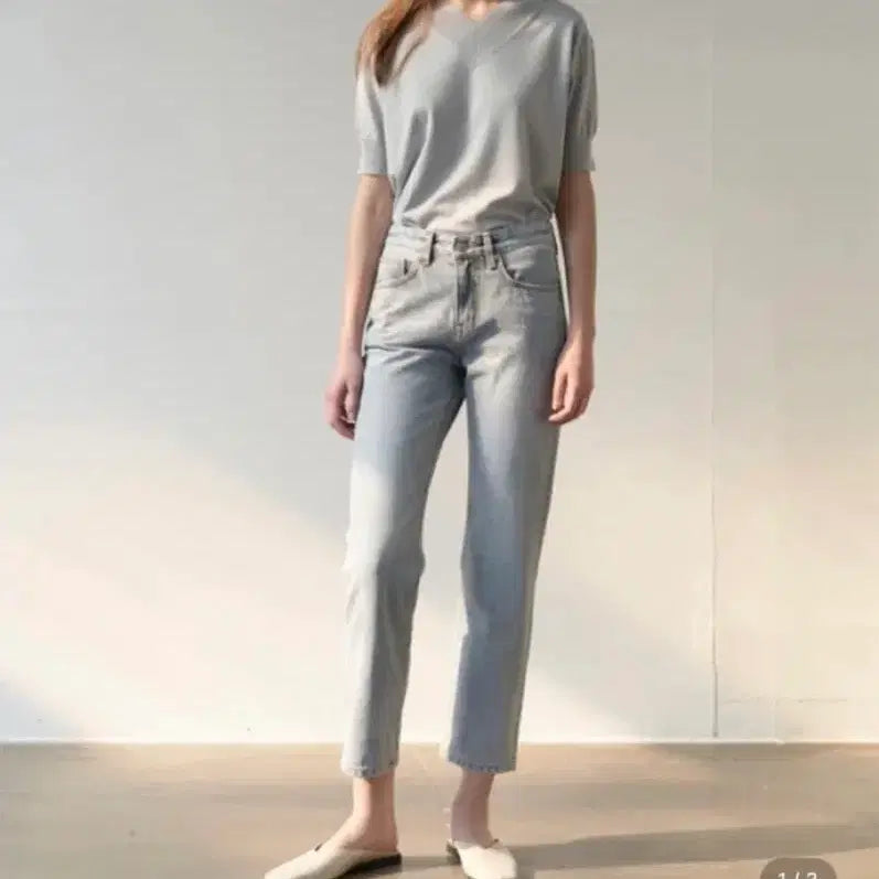 [BUNJANG] Mohan Slim Straight Jeans S Size / 모한 청바지 연청 택있는 새상품 S사이즈