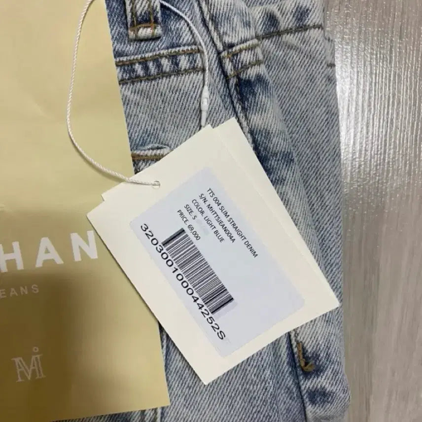 [BUNJANG] Mohan Slim Straight Jeans S Size / 모한 청바지 연청 택있는 새상품 S사이즈