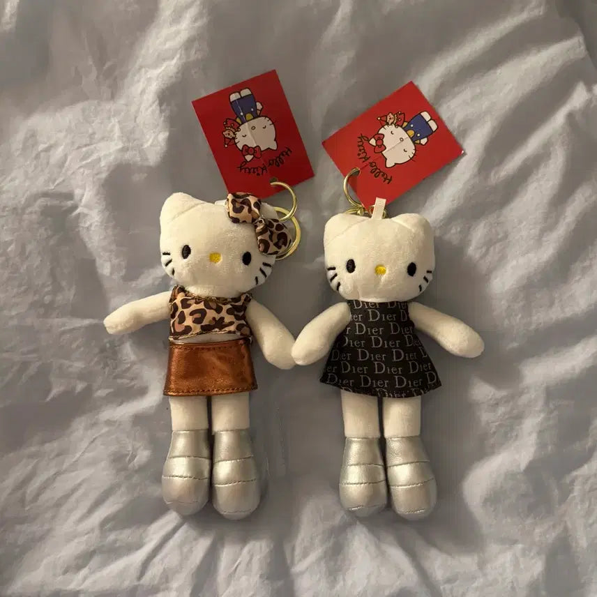[BUNJANG] Hello Kitty Leopard Crop Long Legs Kitty Keyring Doll / (새상품) 헬로키티 호피 레오파드 크롭 롱다리 키티 키링 인형