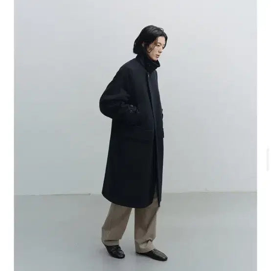 [BUNJANG] Anotheroffice Voyager Balmacaan Coat Dark Navy / 25AW 신상 어나더오피스 보이저 발마칸 코트 다크네이비