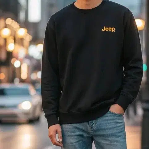 [BUNJANG] Jeep Navy Sweatshirt / Jeep 남색 맨투맨 티셔츠