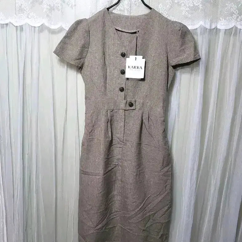 [BUNJANG] KARRA Linen Mini Dress / [새상품]KARRA 카라 반팔 린넨 원피스