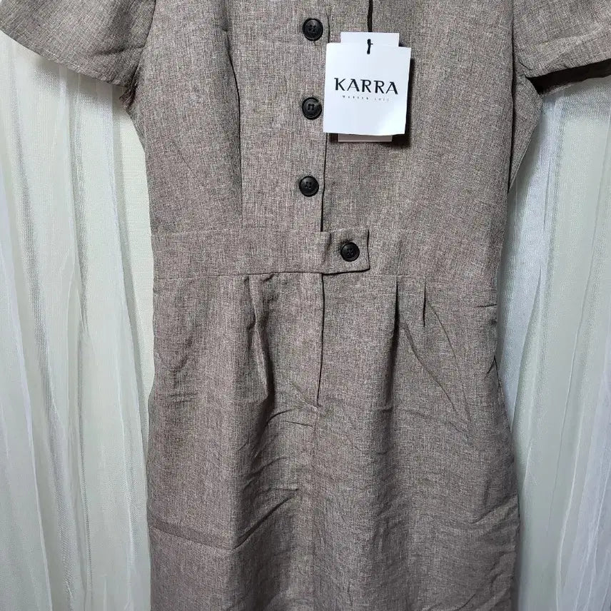 [BUNJANG] KARRA Linen Mini Dress / [새상품]KARRA 카라 반팔 린넨 원피스
