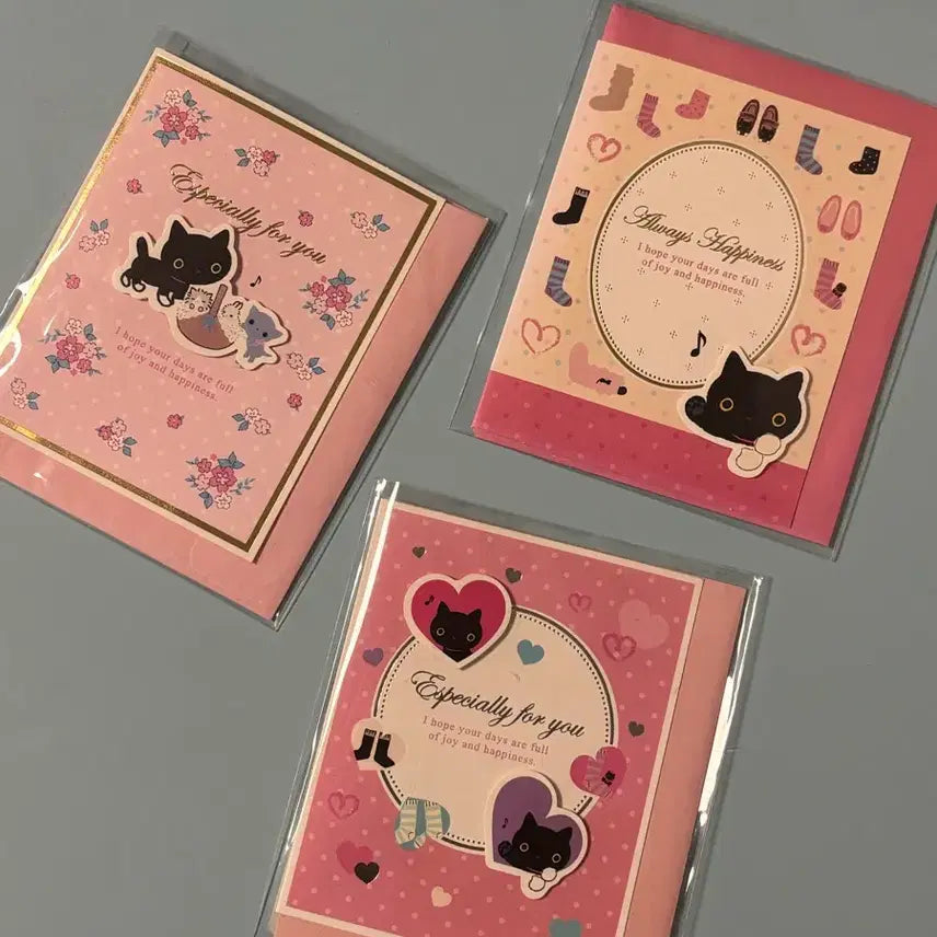 [BUNJANG] San-X Kutsushitaneko Socks Cat Postcard Stationery Card / 고전문구 산엑스 쿠츠시타냥코 양말고양이 엽서 편지지 카드