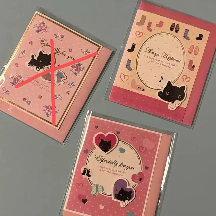[BUNJANG] San-X Kutsushitaneko Socks Cat Postcard Stationery Card / 고전문구 산엑스 쿠츠시타냥코 양말고양이 엽서 편지지 카드