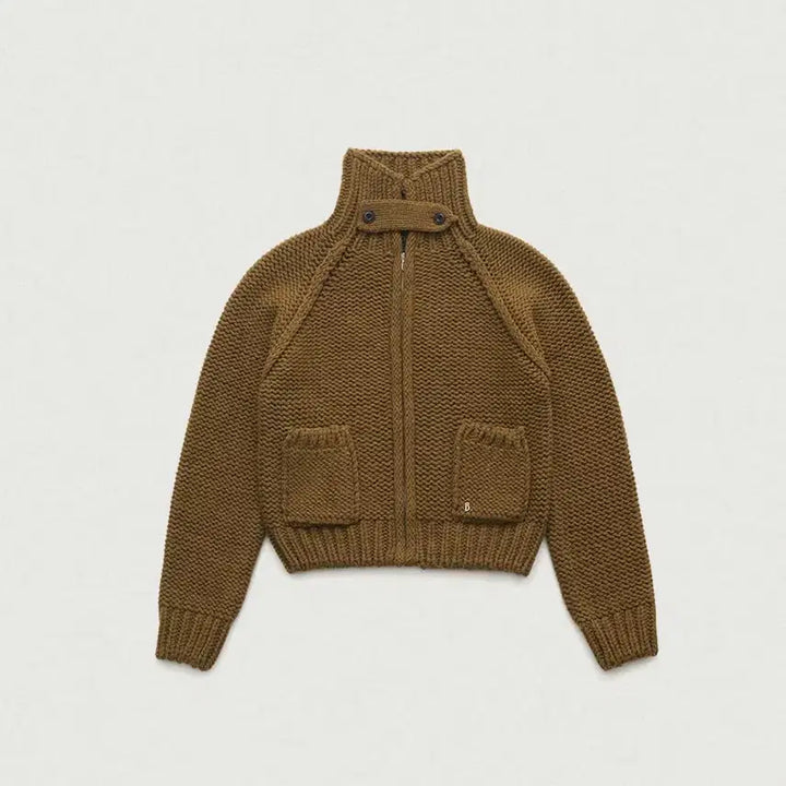 [BUNJANG] The Barnet Olive Knit Zip-up Sweater / 더바넷 솝 니트집업 올리브