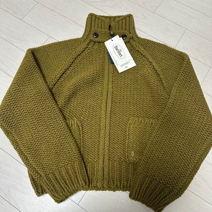 [BUNJANG] The Barnet Olive Knit Zip-up Sweater / 더바넷 솝 니트집업 올리브
