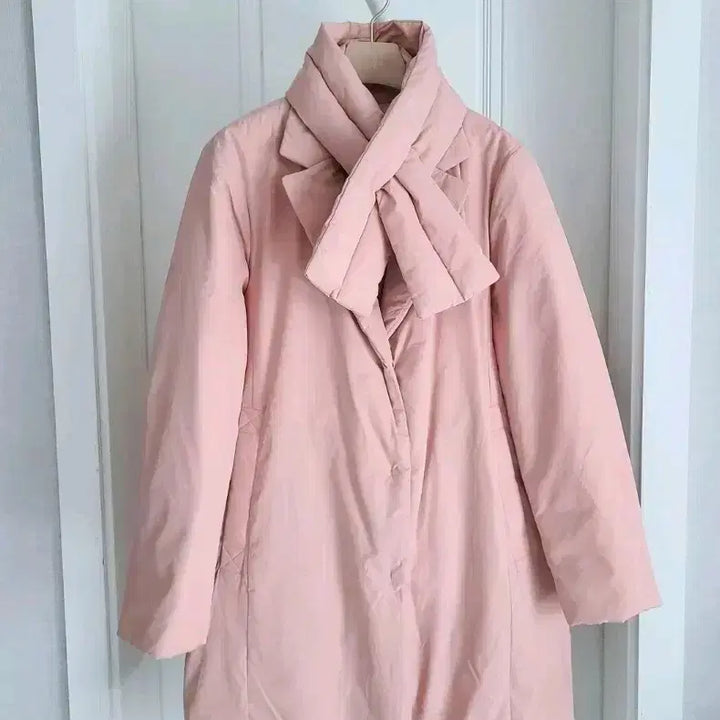 [BUNJANG] Goose Down Padded Coat + Scarf Set / 구스 패딩 코트 + 목도리 세트