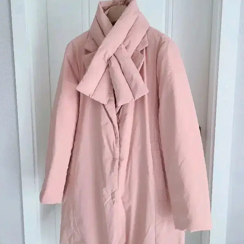 [BUNJANG] Goose Down Padded Coat + Scarf Set / 구스 패딩 코트 + 목도리 세트