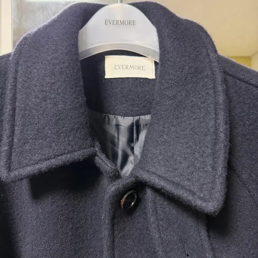 [BUNJANG] Alpaca Boucle Coat - Navy / 알파카 부클 코트 네이비