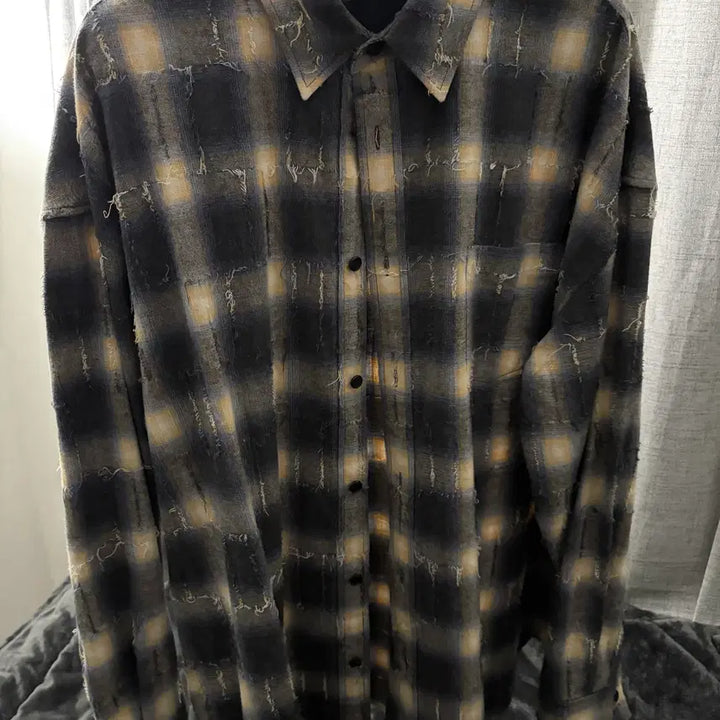 [SOLD OUT] [Junn.J] 준지 그리드 니들 체크 루즈핏 셔츠 옐로우 - 25FW