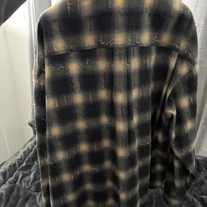 [SOLD OUT] [Junn.J] 준지 그리드 니들 체크 루즈핏 셔츠 옐로우 - 25FW