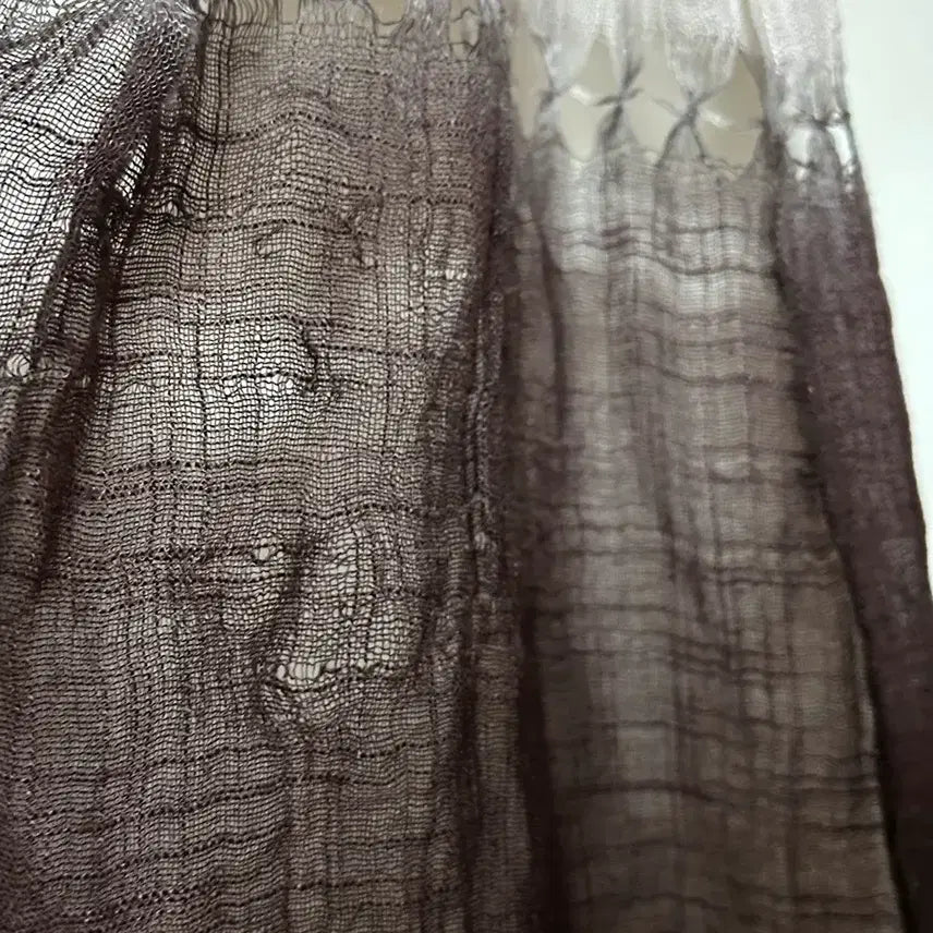 [BUNJANG] Vintage Gradation Fringe Scarf / 일본빈티지 그라데이션 펀칭태슬프린지 머플러목도리 모리걸하구미룩갸루y2k