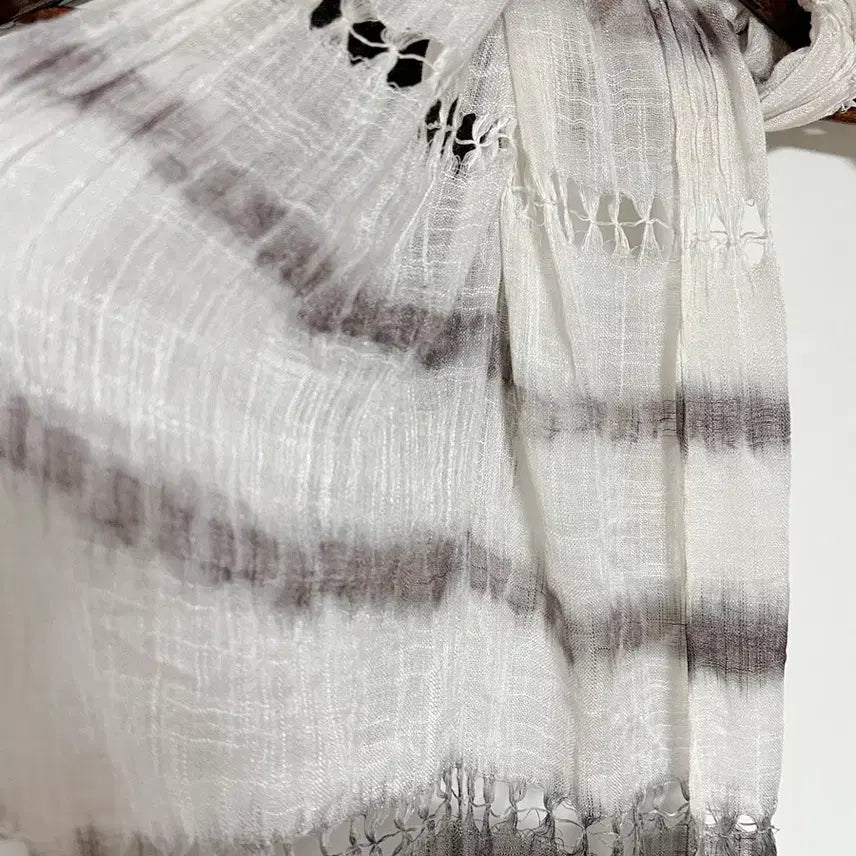 [BUNJANG] Vintage Gradation Fringe Scarf / 일본빈티지 그라데이션 펀칭태슬프린지 머플러목도리 모리걸하구미룩갸루y2k