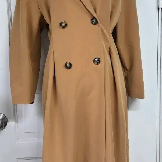[BUNJANG] MOHAN Camel Double Button Long Coat / 모한 카멜 더블 버튼 롱 코트