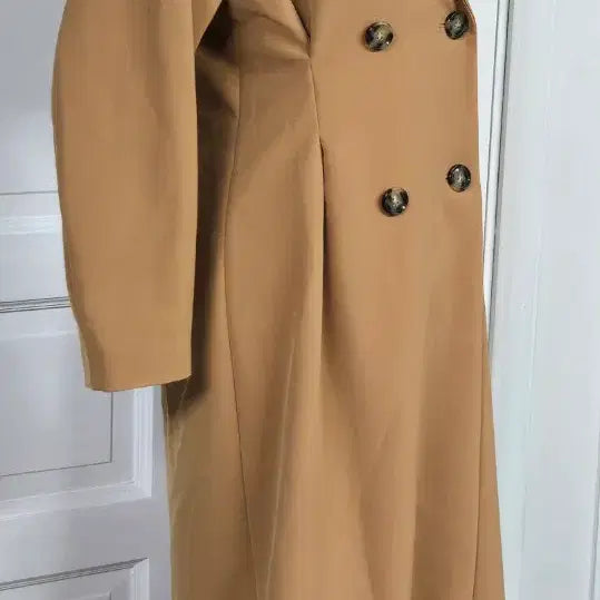 [BUNJANG] MOHAN Camel Double Button Long Coat / 모한 카멜 더블 버튼 롱 코트