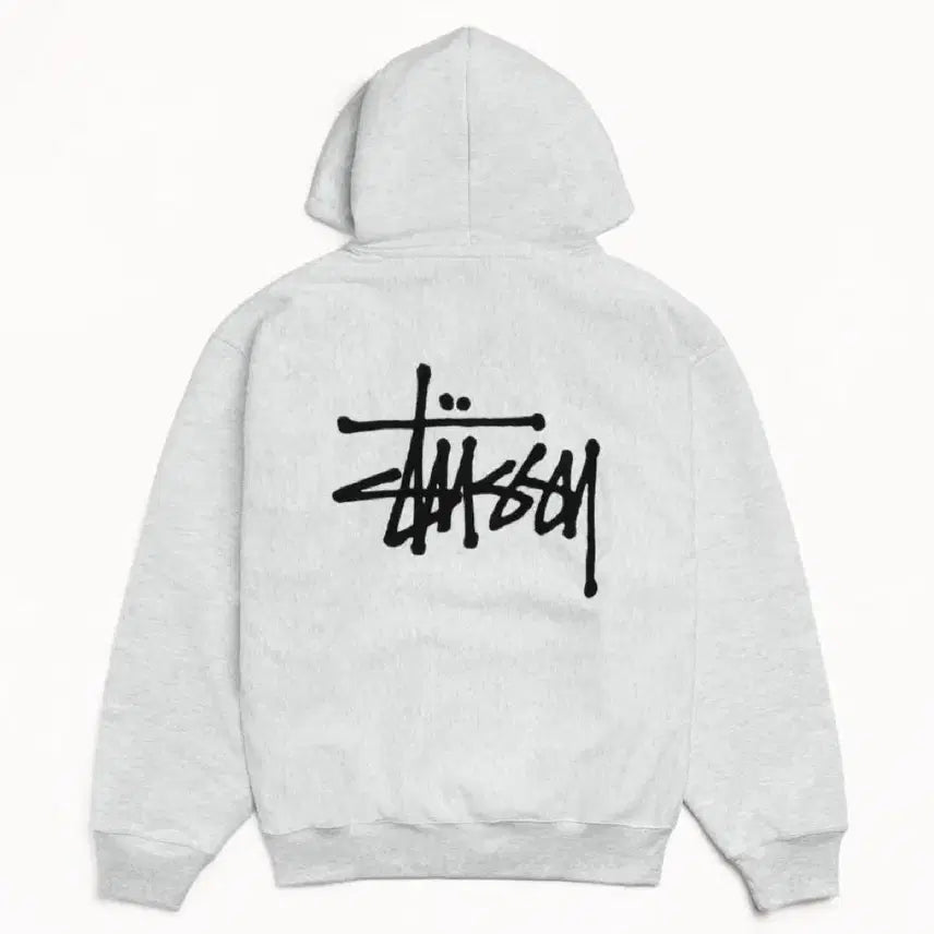 [BUNJANG] Stussy Basic Hooded Zip-up Heather Gray L/XL / 스투시 베이직 후드집업 멜란지 L,XL 미개봉 새상품